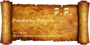 Pandurov Patrik névjegykártya